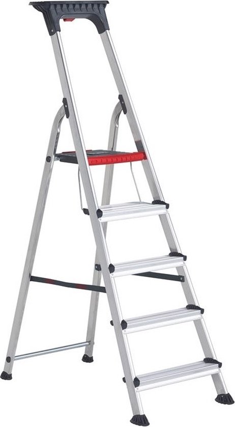 Altrex Double Decker® Huishoudtrap 5 treeds - Lichtgewicht aluminium - Werkhoogte 3,0 meter - Opberghoogte 1,86m