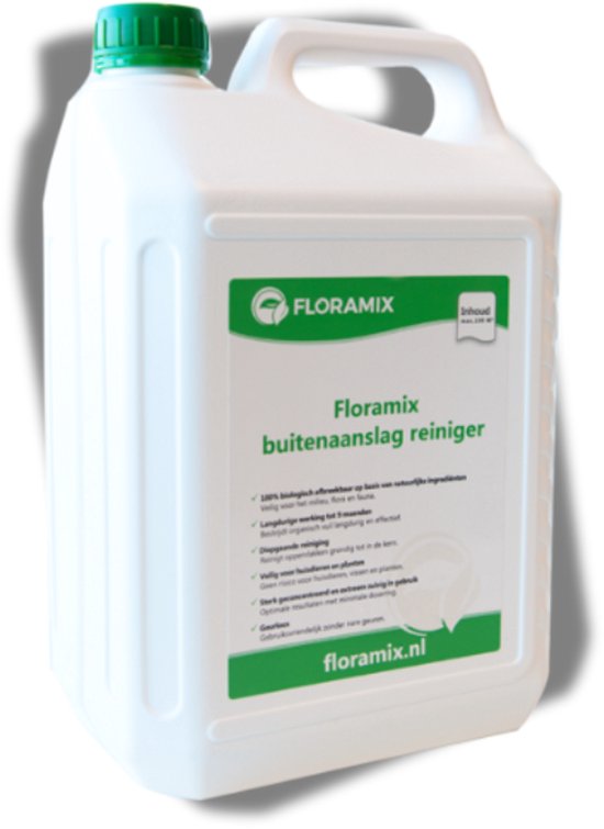 Floramix buitenaanslagreiniger - 190 m2 - Algenreiniger - Biologische zelfreiniger (zonder hogedrukspuit en veilig voor huisdieren) - Tuin