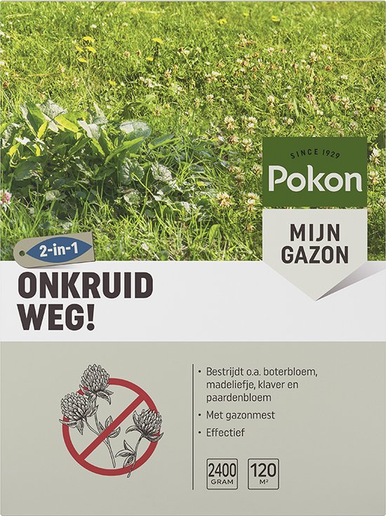 Pokon Onkruid Weg! - 2,4kg - Onkruidverdelger - Geschikt voor 120m² - Onkruidbestrijder