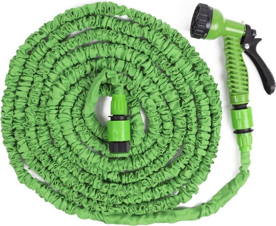 Benson Flexibele Tuinslang 15 meter groen - inclusief sproeikop